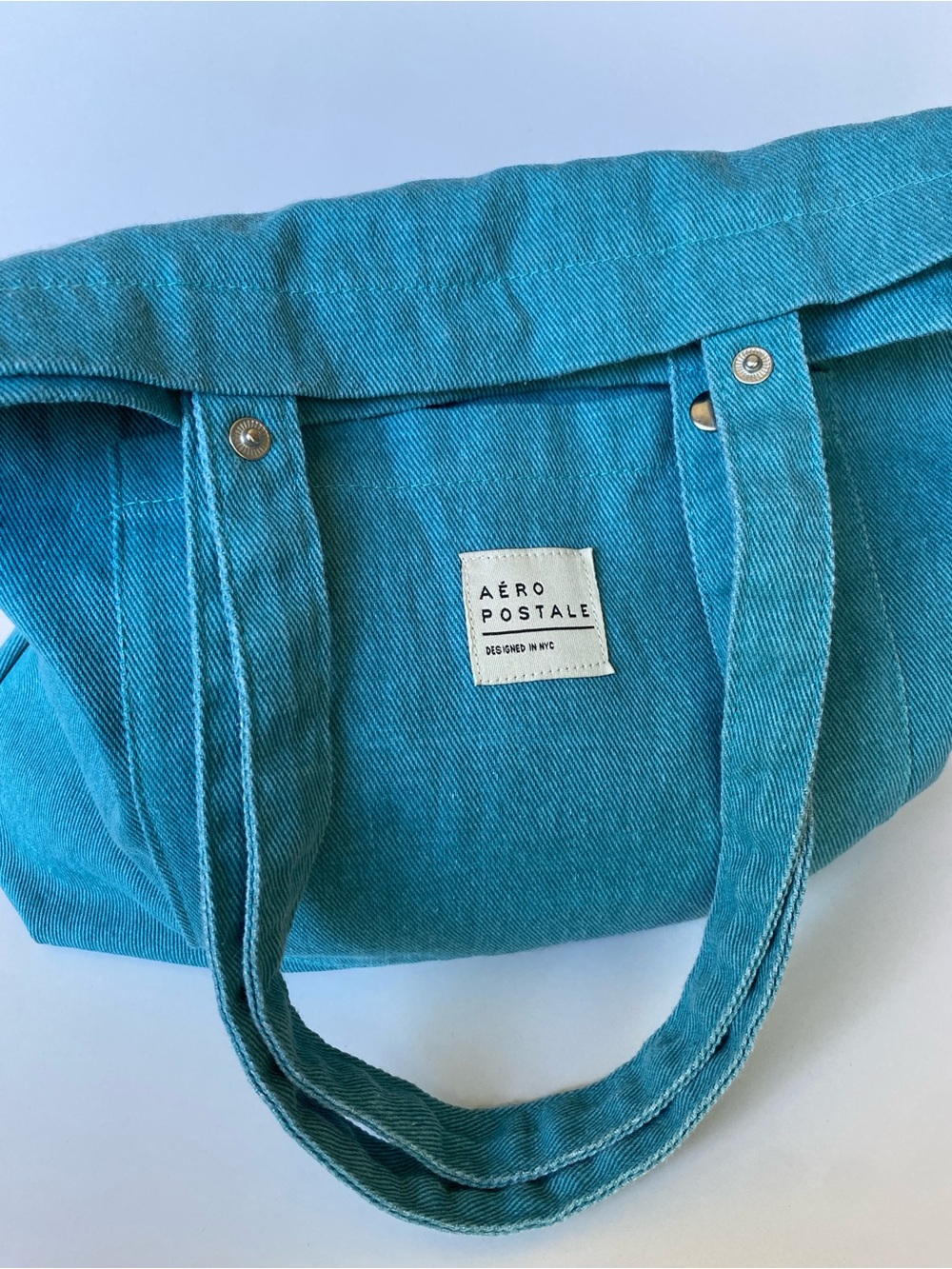 Aeropostale Turquoise Cotton Tote Bag